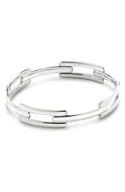Monica Vinader Womens Sterling Silver Signature Recycled Sterling-silver Link Bangle