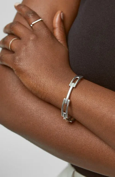 Monica Vinader Womens Sterling Silver Signature Recycled Sterling-silver Link Bangle