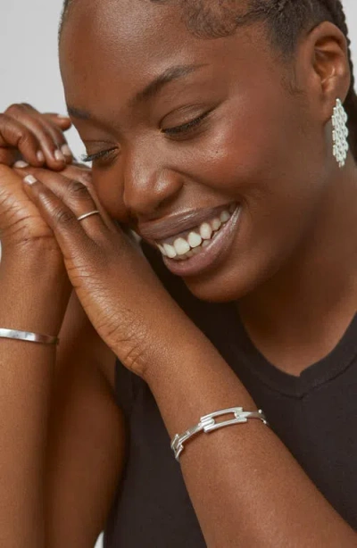 Monica Vinader Womens Sterling Silver Signature Recycled Sterling-silver Link Bangle