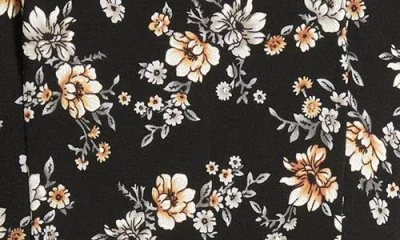 Connected Apparel Floral Dress In Black