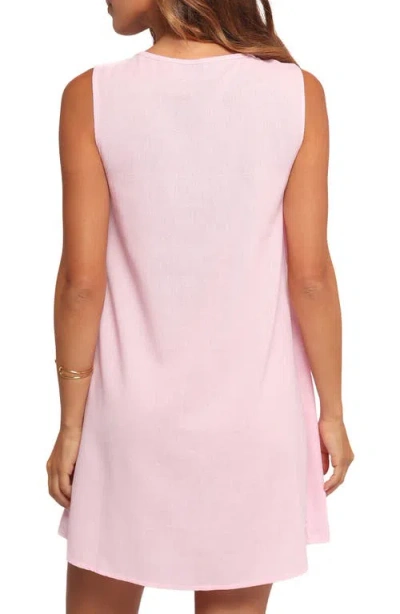 Petal And Pup Petal & Pup Madeline Pintuck Tie Front Minidress In Pink