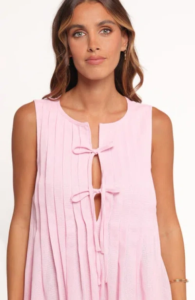 Petal And Pup Petal & Pup Madeline Pintuck Tie Front Minidress In Pink