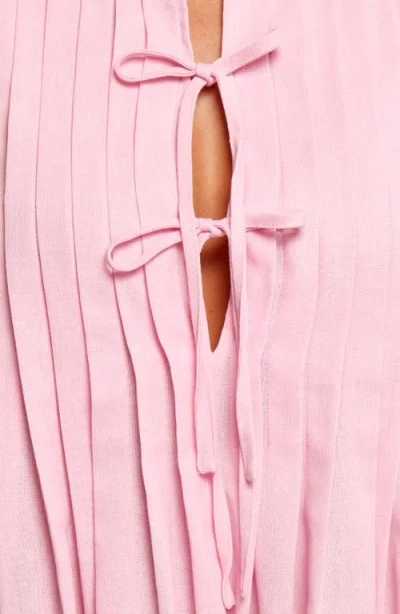 Petal And Pup Petal & Pup Madeline Pintuck Tie Front Minidress In Pink