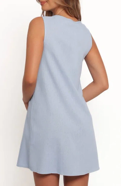 Petal And Pup Petal & Pup Madeline Pintuck Tie Front Minidress In Blue