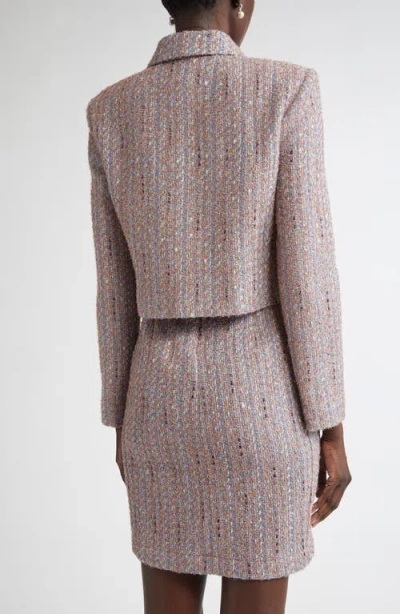 St John St. John Collection Naomi Crop Tweed Jacket In Blue