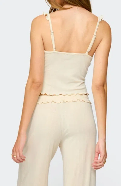 Edikted Posy Ruffle Pointelle Tank Top