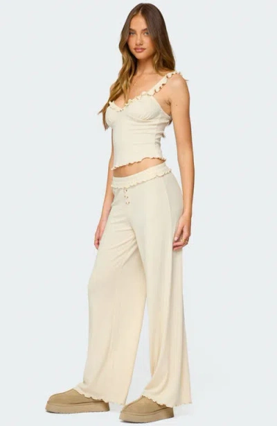 Edikted Posy Ruffle Pointelle Tank Top