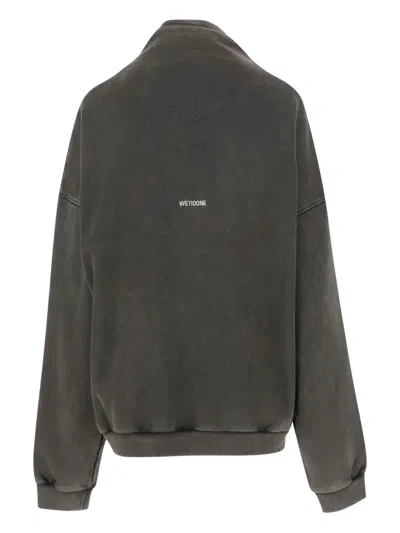 We11 Done Black Standard Logo Turtleneck In Gray