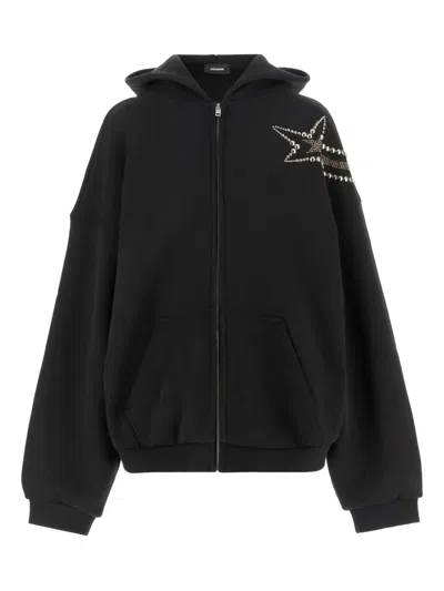 We11 Done Black Meteor Zip-up Hoodie