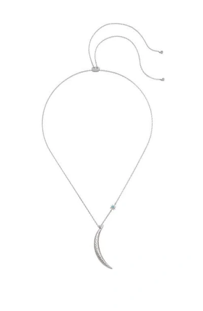 Satya Jewelry Illuminated Path Silver Moon Necklace