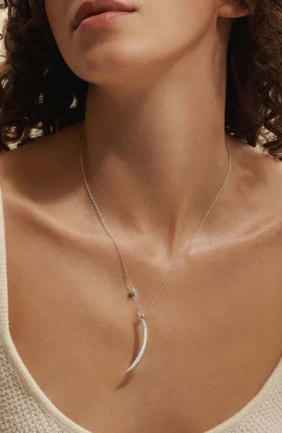 Satya Jewelry Illuminated Path Silver Moon Necklace