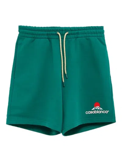 Casablanca Logo-print Drawstring Shorts In Green