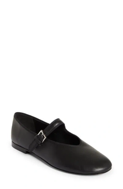 The Row Boheme Leather Mary Jane Ballerina Flats In Black