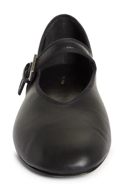 The Row Boheme Leather Mary Jane Ballerina Flats In Black