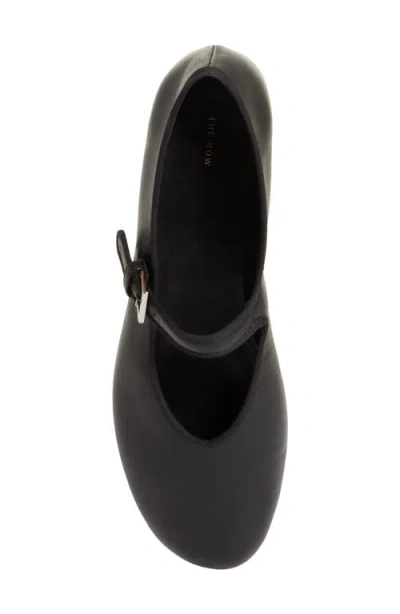 The Row Boheme Leather Mary Jane Ballerina Flats In Black