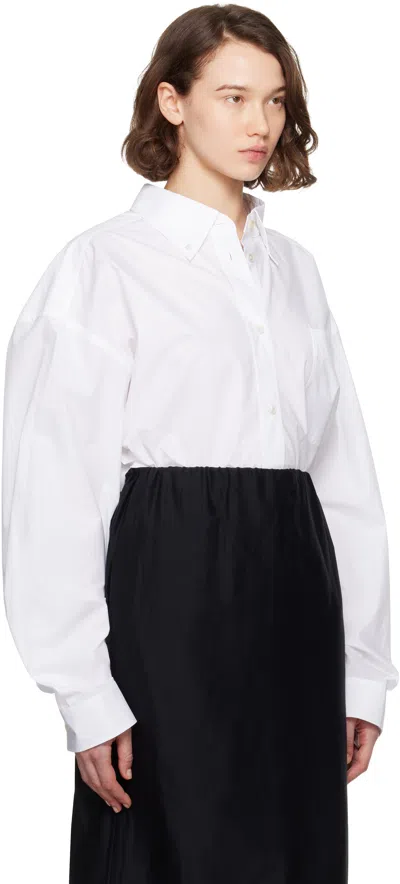 The Row Victoria Oversize Cotton Poplin Shirt In White