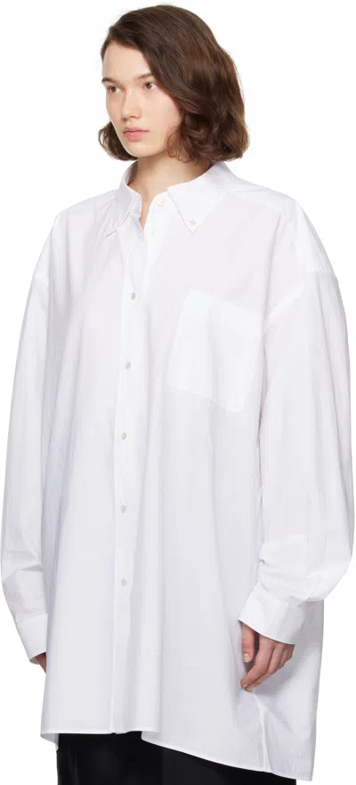 The Row Victoria Oversize Cotton Poplin Shirt In White