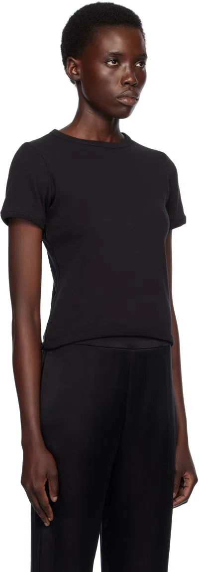 The Row Calibi Silk Blend Crew Neck T-shirt In Black