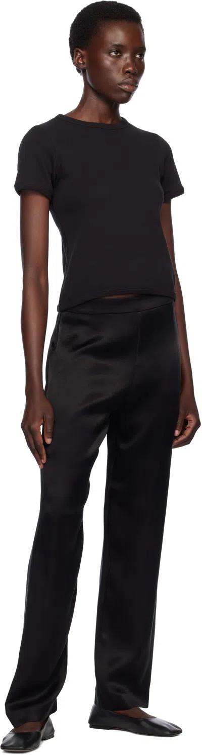 The Row Calibi Silk Blend Crew Neck T-shirt In Black