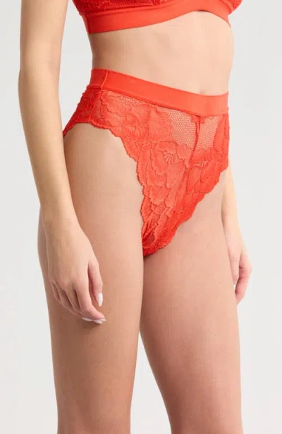 Kilo Brava Floral Lace Briefs In Orange