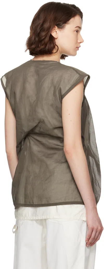 The Row Inawa Draped Layered Sleeveless Top In Brown
