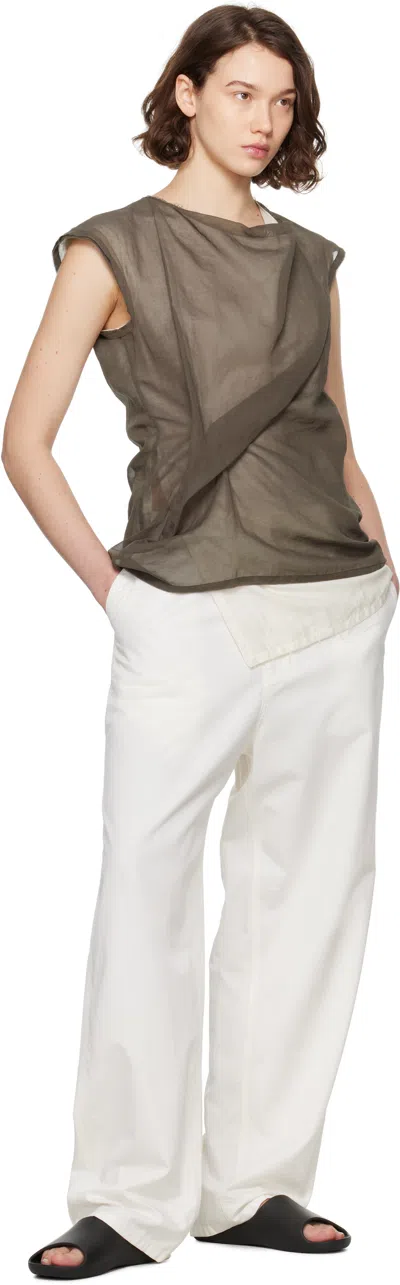 The Row Inawa Draped Layered Sleeveless Top In Brown