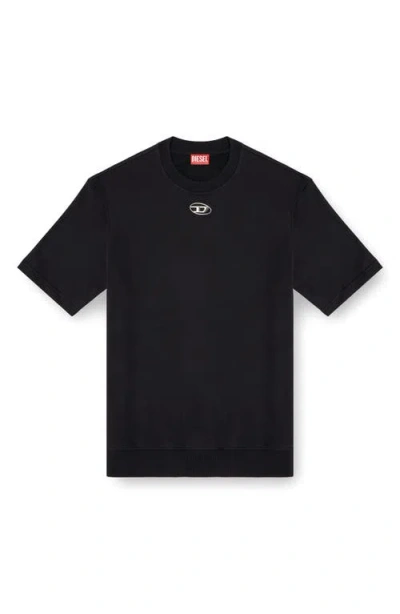 Diesel Just' Black Crewneck T-shirt With Logo Detail In Cotton