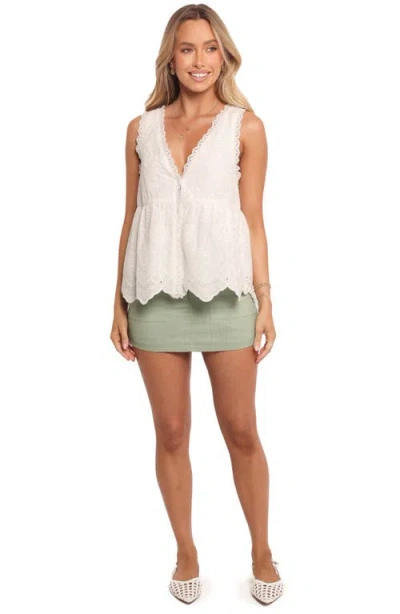 Petal And Pup Petal & Pup Snezana Embroidered Eyelet Button-up Tank In White
