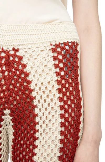 Zadig & Voltaire Womens Judo Pia Regular-fit Striped Crochet Cotton Trousers In Multi