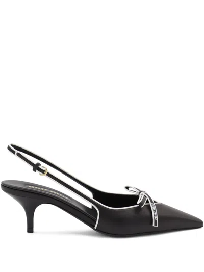 Miu Miu Nappa Leather Bow Slingback Pumps In Multi