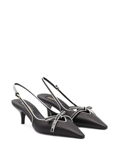 Miu Miu Nappa Leather Bow Slingback Pumps In Multi