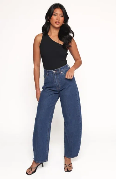 Petal And Pup Petal & Pup Nysa One-shoulder Stretch Cotton Top In Black