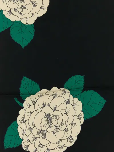 Valentino Garavani Floral Print Silk Foulard Rectangular Shape In Neutral