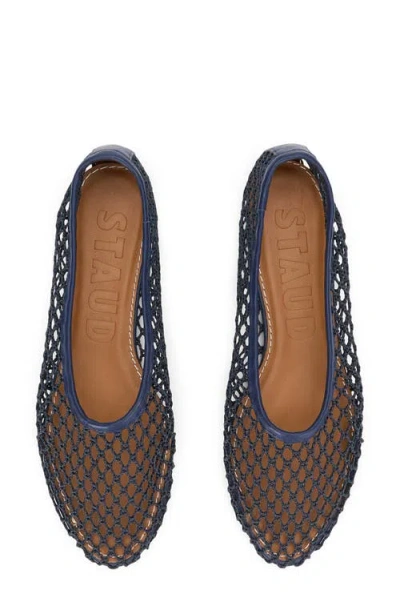 Staud Alba Ballet Flats Navy In Blue