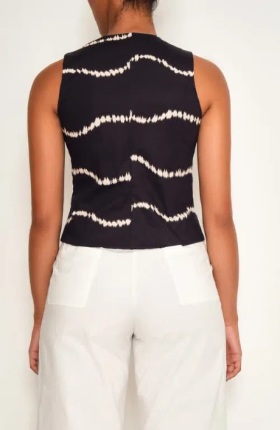 The Lulo Project Cliff Tie Dye Cotton Tie Front Top