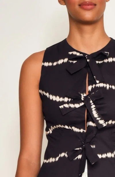 The Lulo Project Cliff Tie Dye Cotton Tie Front Top