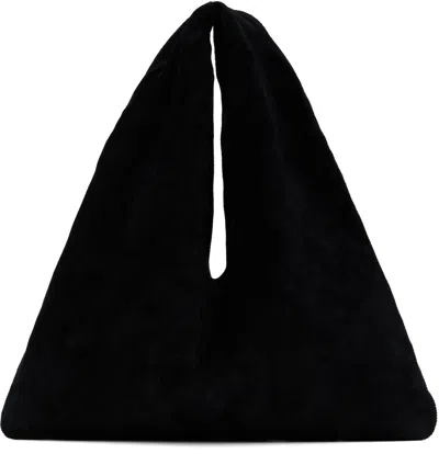 The Row Bindle Small Shoulder Bag In Silk Leather In Black