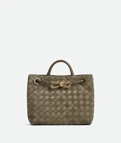 Bottega Veneta Andiamo Intrecciato Small Suede Tote Bag In Pinecone