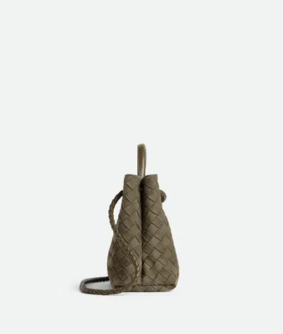 Bottega Veneta Andiamo Intrecciato Small Suede Tote Bag In Pinecone