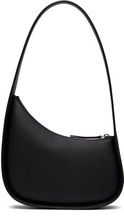 The Row Half Moon Black Leather Bag In Black Pld