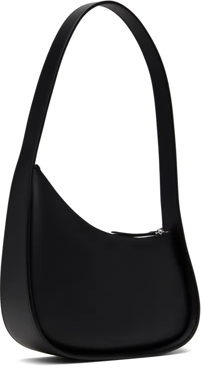 The Row Half Moon Black Leather Bag In Black Pld