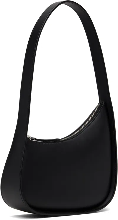 The Row Half Moon Black Leather Bag In Black Pld