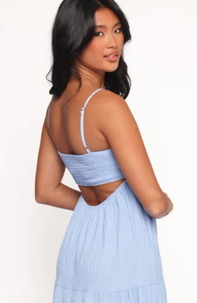 Petal And Pup Petal & Pup Nina Back Cutout Tiered Maxi Dress In Blue