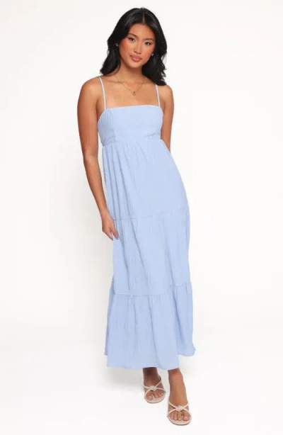 Petal And Pup Petal & Pup Nina Back Cutout Tiered Maxi Dress In Blue