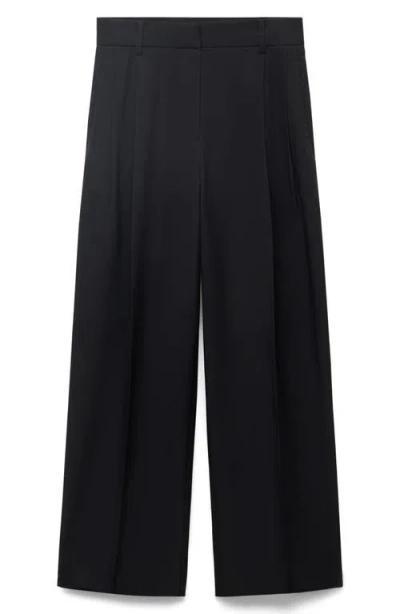 Mango Women's Straight-fit Pleated Pants In Black