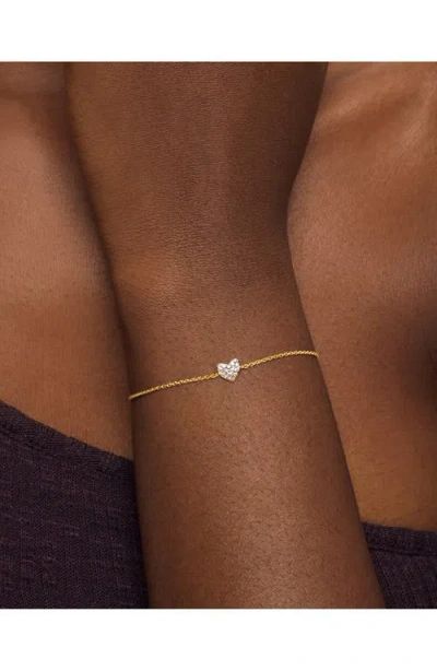 Monica Vinader Lab-created Diamond Heart Charm Bracelet