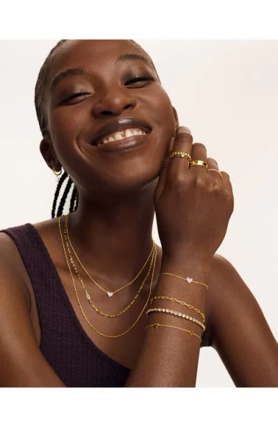 Monica Vinader Lab-created Diamond Heart Charm Bracelet