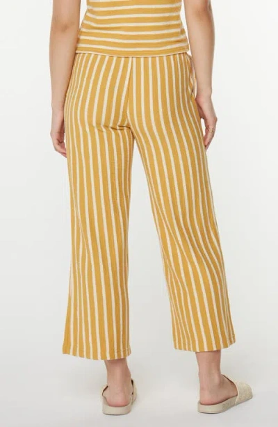 Roxy Java Stripe Cotton Terry Pants In Gold