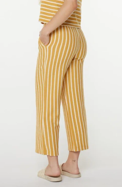Roxy Java Stripe Cotton Terry Pants In Gold