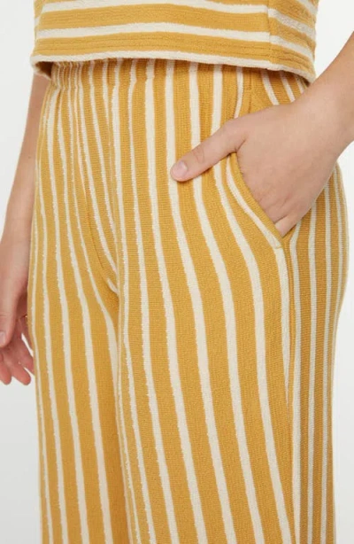 Roxy Java Stripe Cotton Terry Pants In Gold